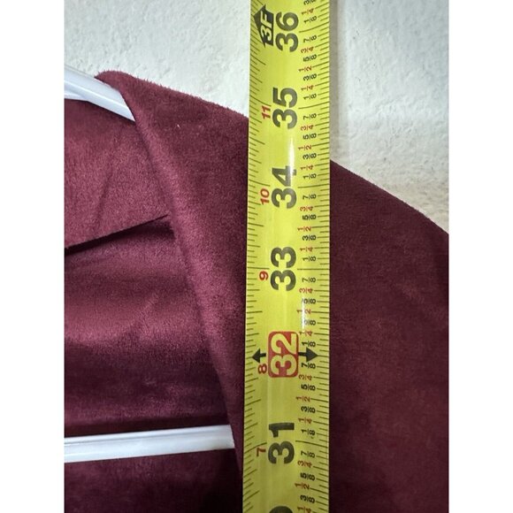 Demdaco Wine Red Suede Flowy Open Front Tunic Vest One Size - Picture 7 of 8